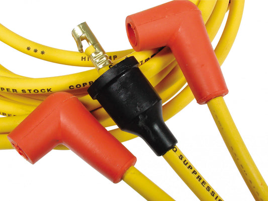 ACCEL Spark Plug Wire Set - 8mm - Yellow with Orange Straight Boots 4039