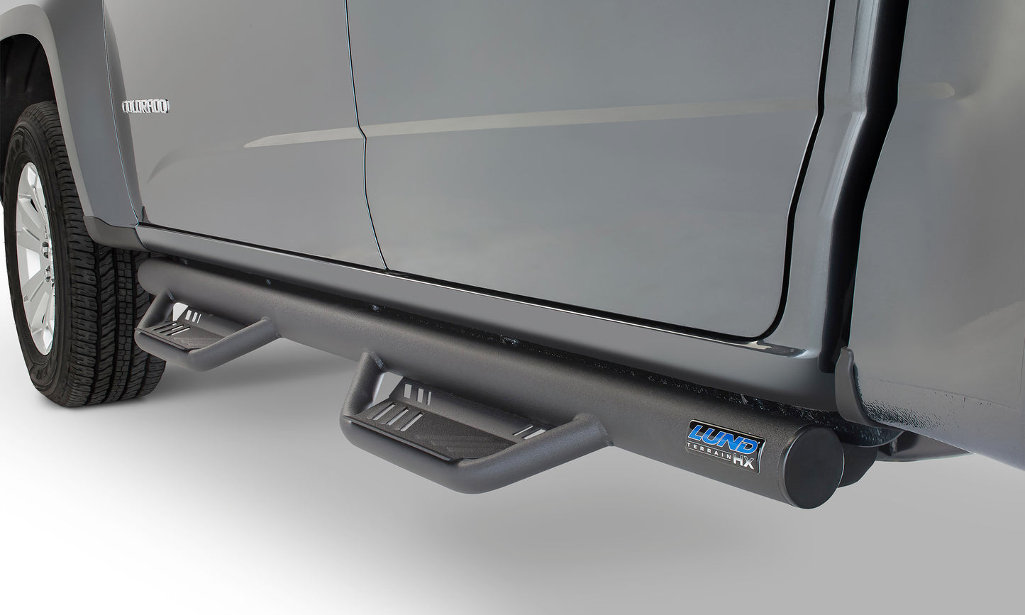 Lund 34641247 Black Steel Terrain HX Step Nerf Bars For 2015-2022 Chevrolet Colorado/GMC Canyon Extended Cab