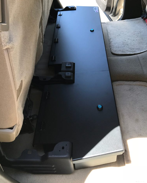 ESP Truck Accessories Lockable Metal Truck Storage For Under The Back Seat With 3 Compartments USTNDDC-01