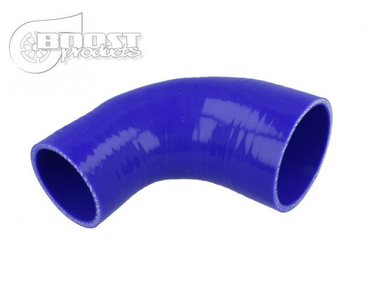 BOOST products Silicone Reducer Elbow 90 Degrees, 102 - 89mm (4" - 3-1/2") ID, Blue '3279102089