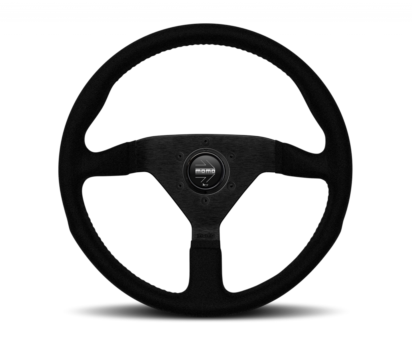 MOMO 3-Spoke Monte Carlo Series Alcantara Leather Steering Wheel with Black Stitch MCL35AL1B MCL35AL1B