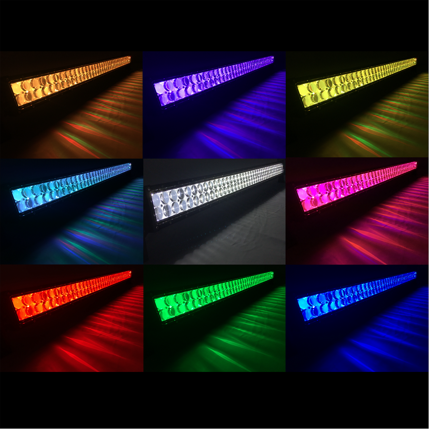 Quake LED - QUU527 - 13.5 Inch LED RGB Light Bar Dual Row 72 Watt Combo Ultra Accent Series Quad-Lock/Interlock