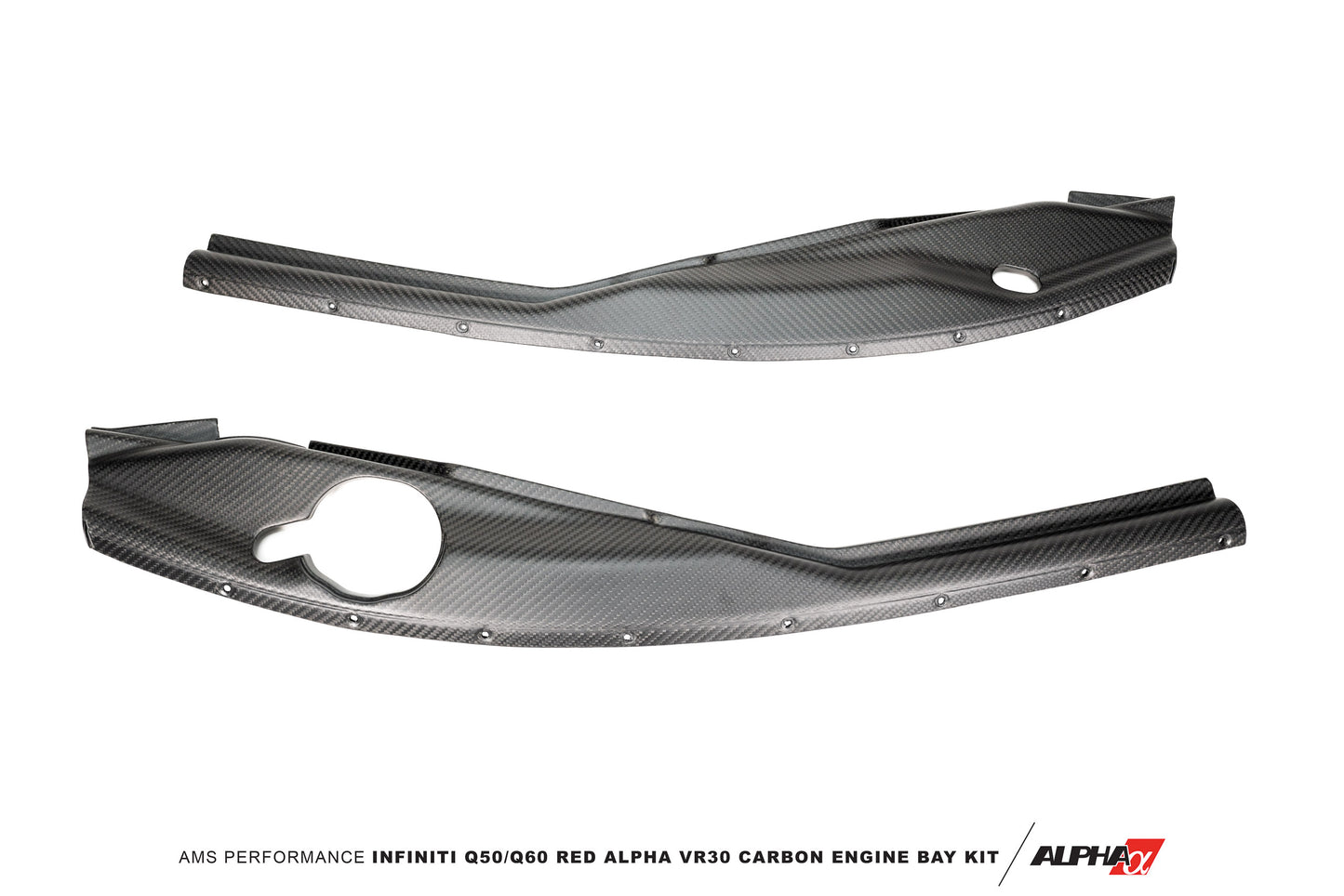 AMS Performance Infiniti Q50 & Q60 Red Alpha Matte Carbon Fender Side Trim Set - Q50 AMS-ALP.29.06.0001-1