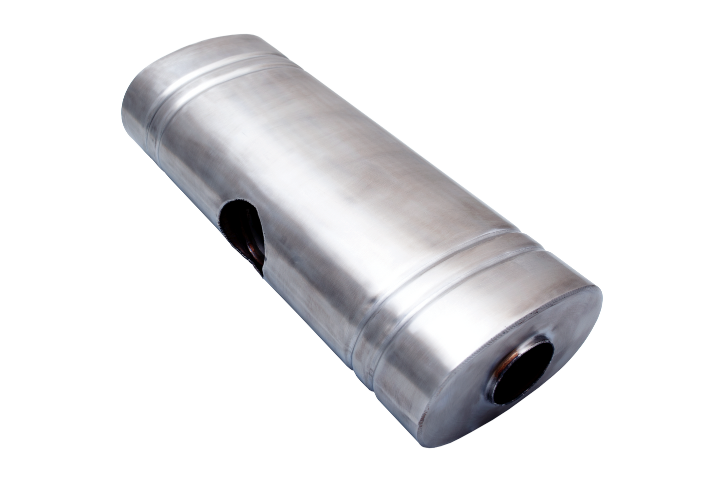 XFORCE 304 Stainless Steel Oval Muffler 8"x 5" X 24" East West 2.25" Centre Inlet Dual 2" Outlet VX9E-242252