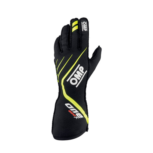 OMP One Evo X Gloves Black/Yellow Size M IB771NGIM