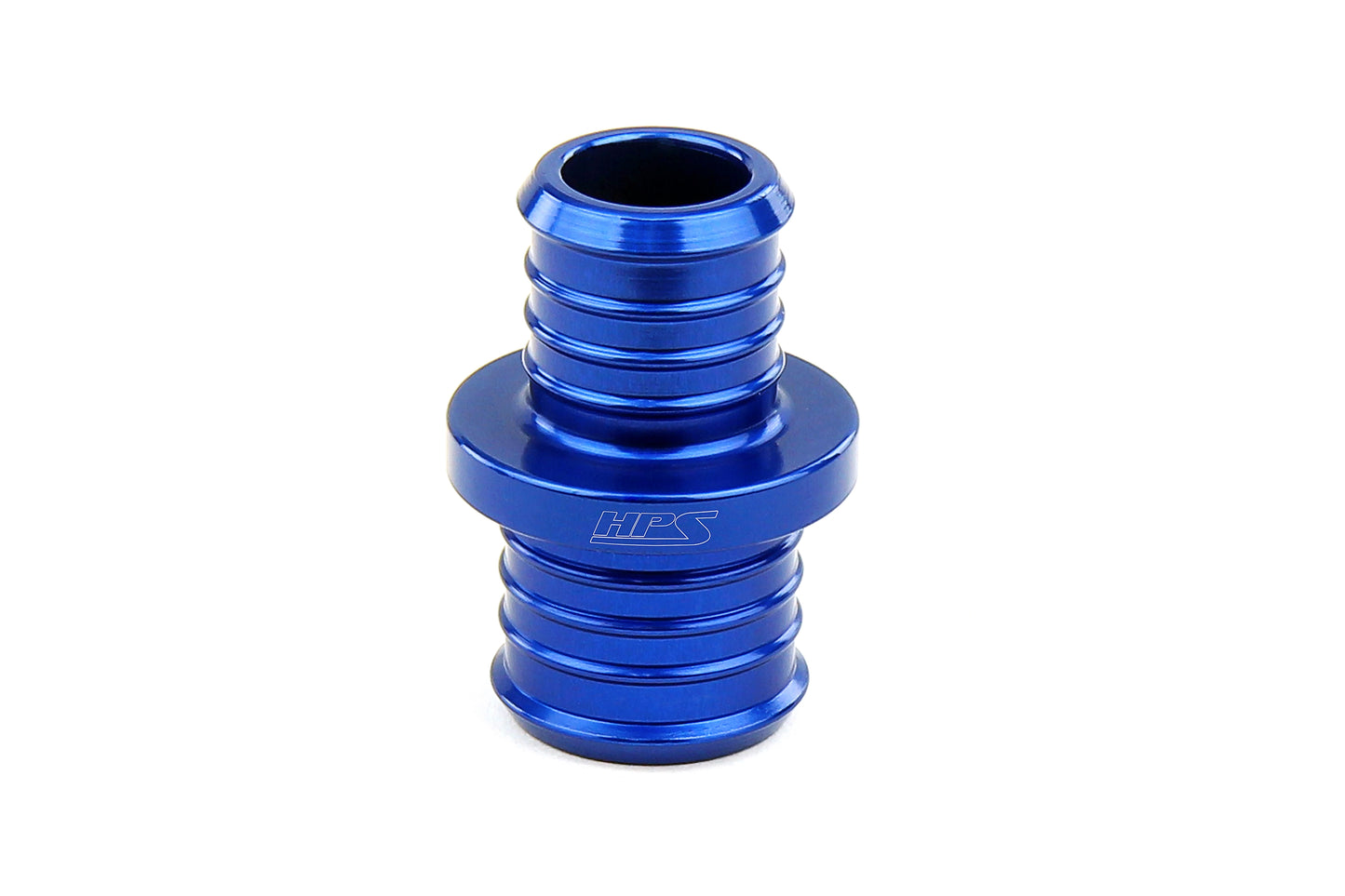 HPS Performance Billet Multi-ribbed Aluminum Reducing Hose Union 1/2" - 5/8" OD Blue AHUR-050-062-BLUE