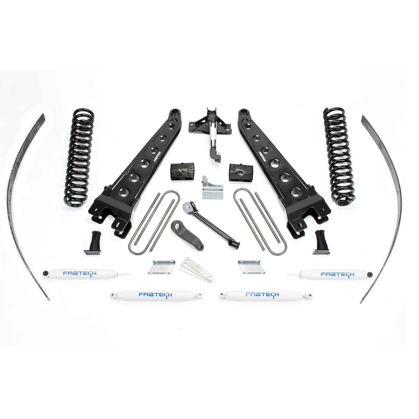 Fabtech 8" RAD ARM SYS W/COILS & PERF SHKS 2008-16 FORD F250 4WD W/FACTORY OVERLOAD K2124