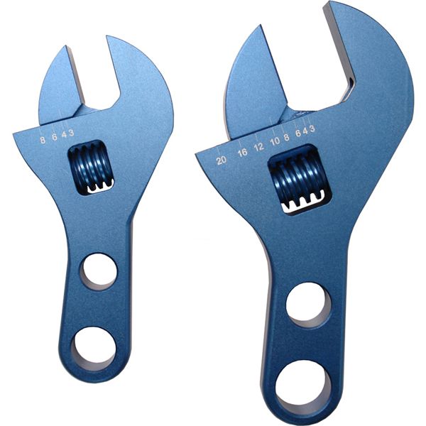 Proform Adjustable AN Wrench Set; One Fits -3AN to -8AN; One Fits -10AN to -20AN; Blue 67722