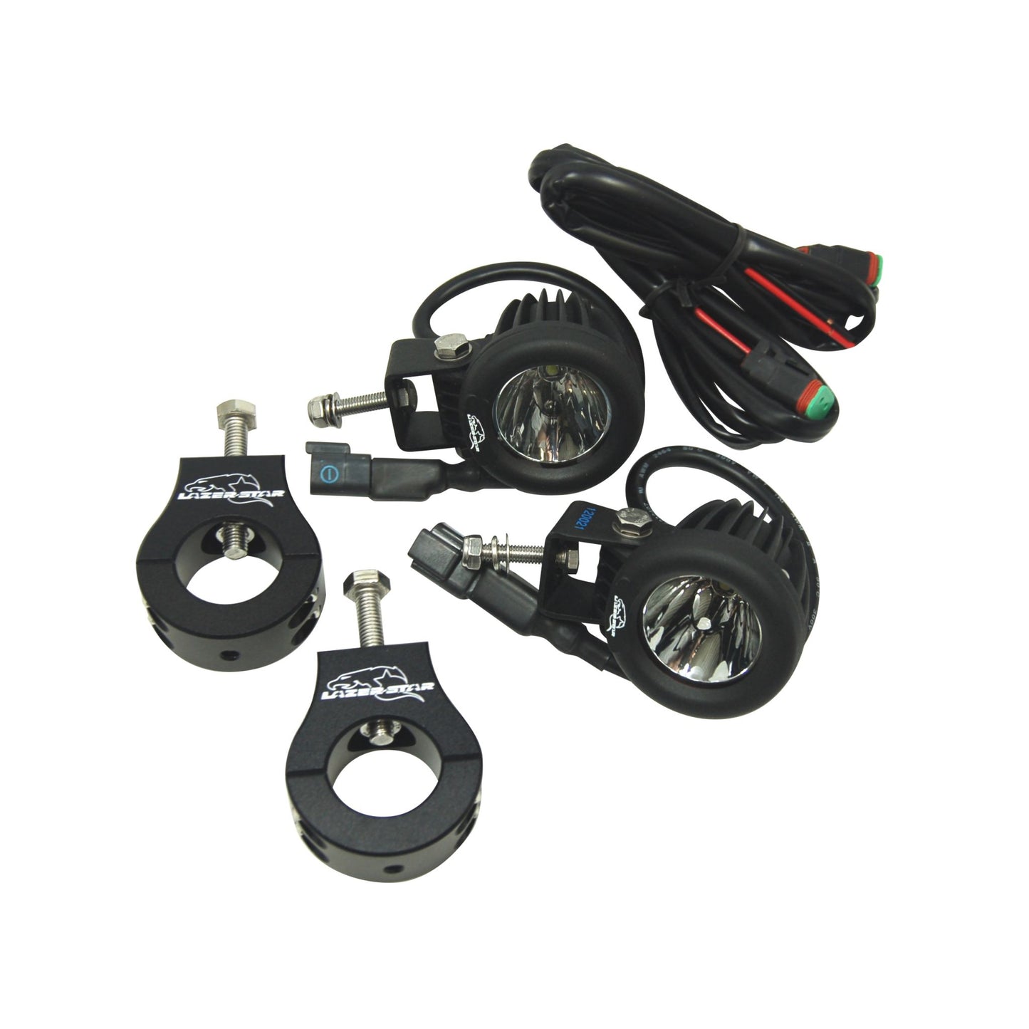Lazer Star Lights PAIR 2 1/2" - 10 WATT / 1 LED / SINGLE / SPOT W/ (2) 1.25" CLAMPS LXK2001-125