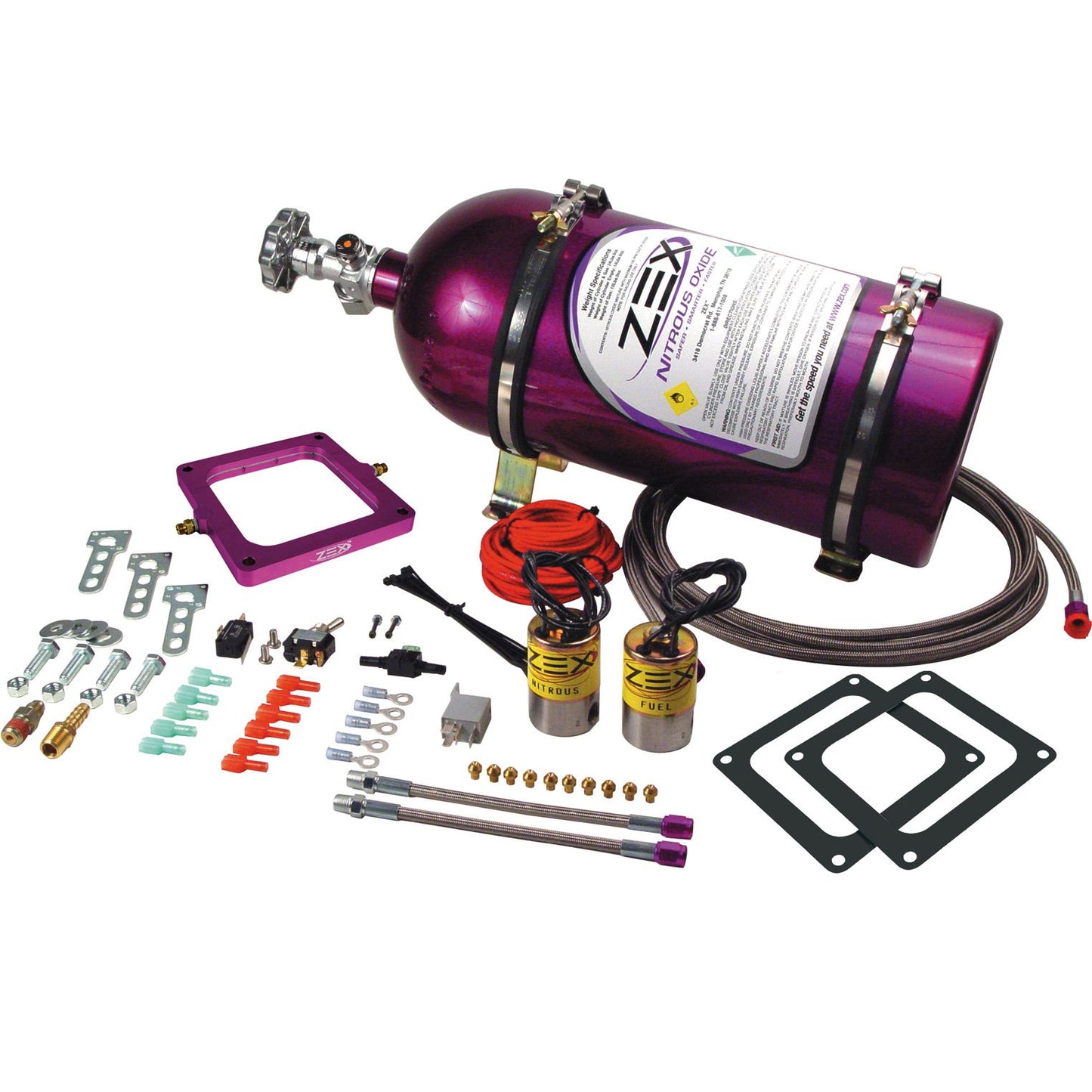 ZEX Dominator Flange Perimeter Plate Nitrous System with Purple Bottle 82048