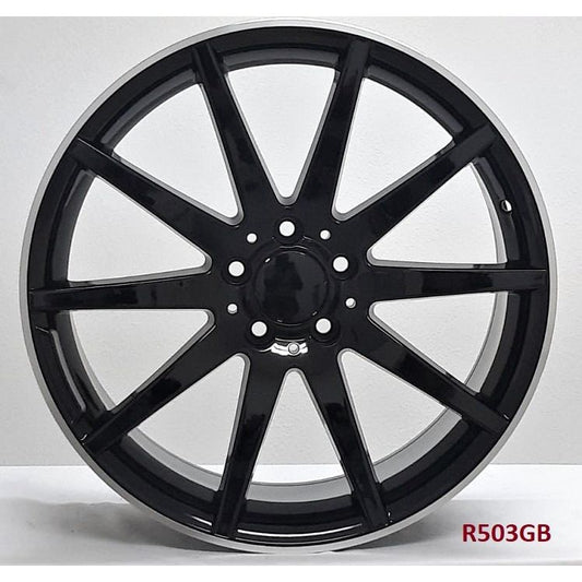 20" X 8.5" Aluminum Black Machine Lip Wheels Set - Dynamic Performance - R503-BML-20x8.5-5x112-35-66.56
