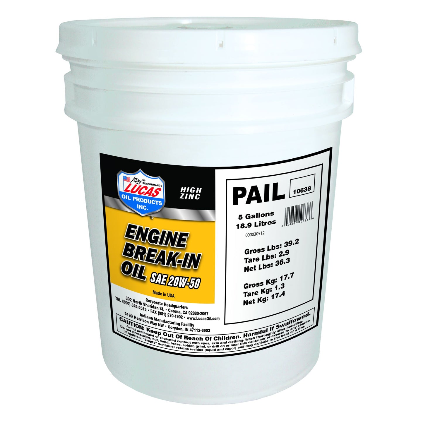 Lucas Oil Products SAE 20W-50 Break-in Oil 10638