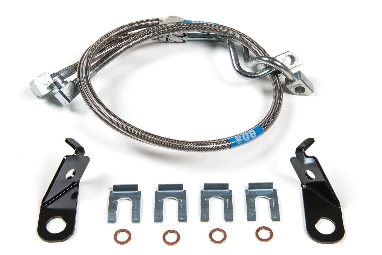 BDS SUSPENSION Front Brake Line Set - Stainless Steel - Fits 4-8 Inch Lift - Ford F250/F350 Super Duty (11-15) 4WD BDS103802