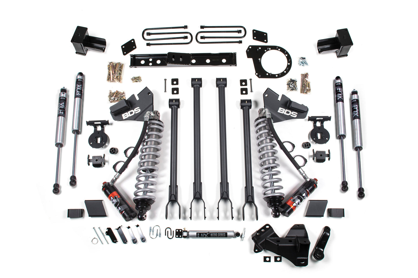 BDS SUSPENSION 6 Inch Lift Kit W/ 4-Link -FOX 2.5 Performance Elite Coil-Over Conversion - Ford F250/F350 Super Duty (17-19) 4WD - Diesel BDS1528FPE