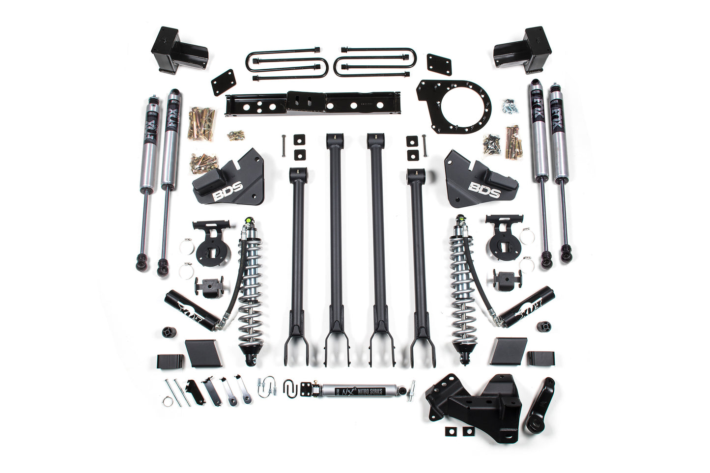 BDS SUSPENSION 6 Inch Lift Kit - 4-Link & FOX 2.5 Coil-Over Conversion - Ford F250/F350 Super Duty (17-19) 4WD - Diesel BDS1528F