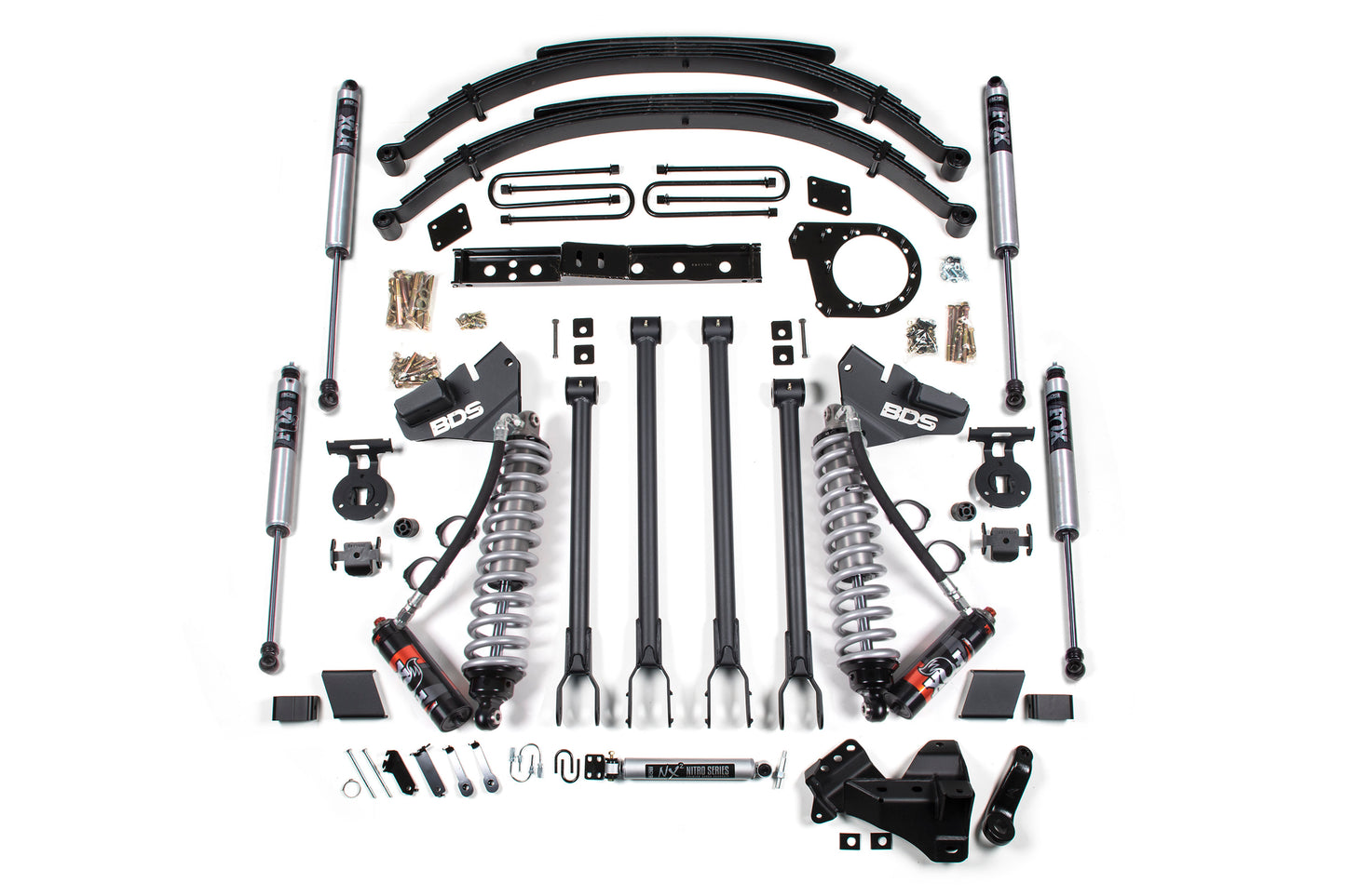 BDS SUSPENSION 6 Inch Lift Kit W/ 4-Link -FOX 2.5 Performance Elite Coil-Over Conversion - Ford F250/F350 Super Duty (17-19) 4WD - Diesel BDS1529FPE