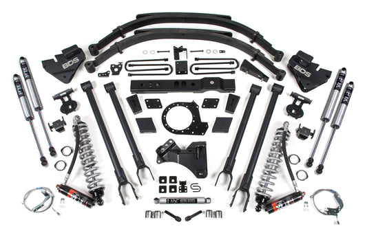 8 Inch Lift Kit W/ 4-Link - FOX 2.5 Performance Elite Coil-Over Conversion - Ford F250/F350 Super Duty (17-19) 4WD - Diesel