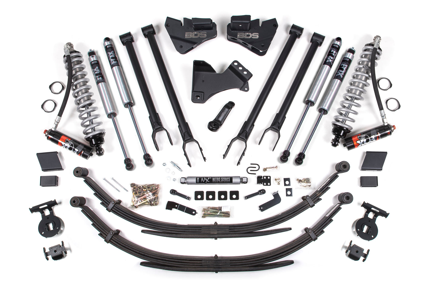 BDS SUSPENSION 5 Inch Lift Kit W/ 4-Link - FOX 2.5 Performance Elite Coil-Over Conversion - Ford F250/F350 Super Duty (20-22) 4WD - Diesel BDS1569FPE