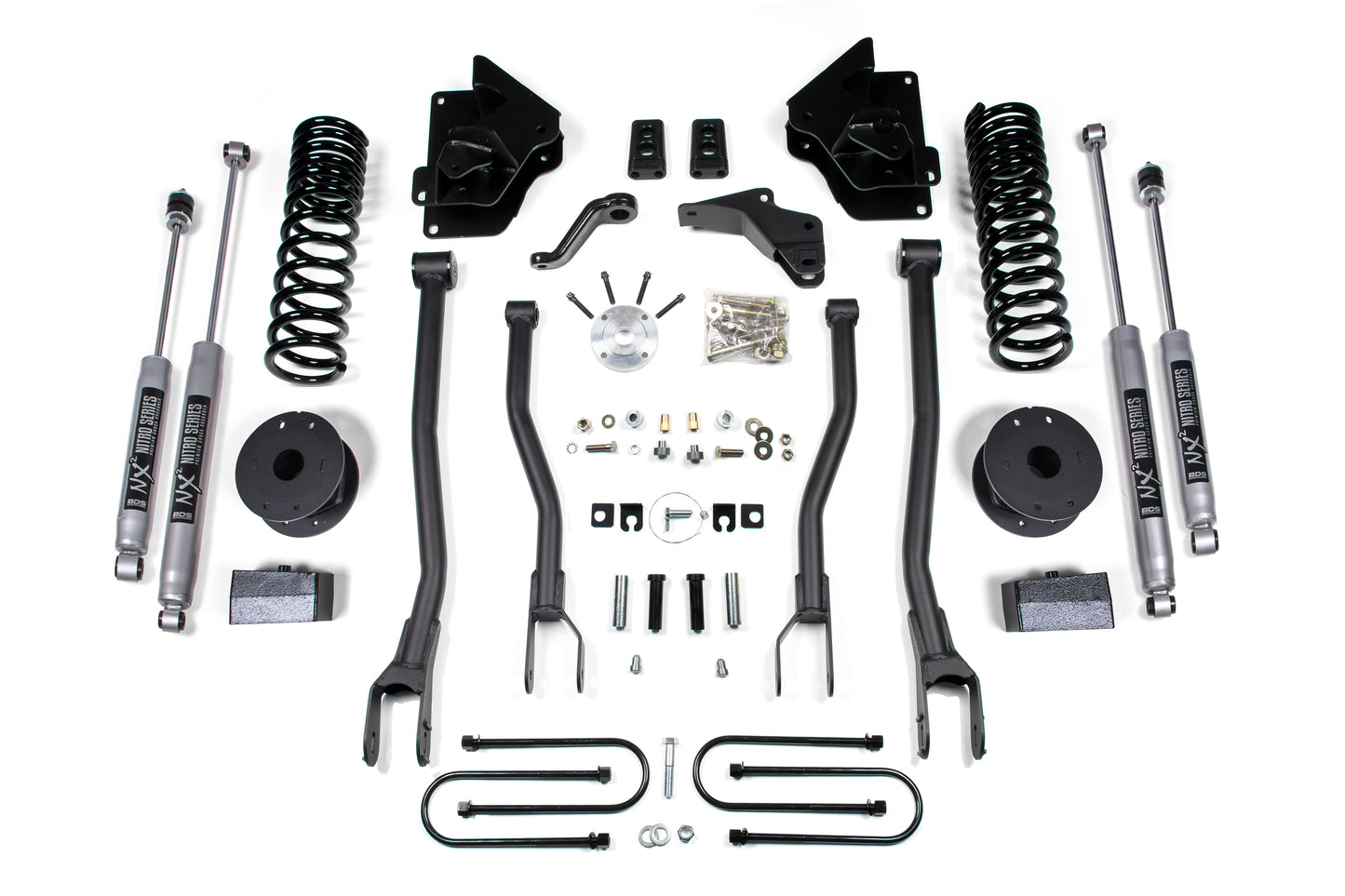 BDS SUSPENSION 4 Inch Lift Kit W/ 4-Link - Ram 3500 W/ Rear Air Ride (13-18) 4WD - Diesel BDS1644H