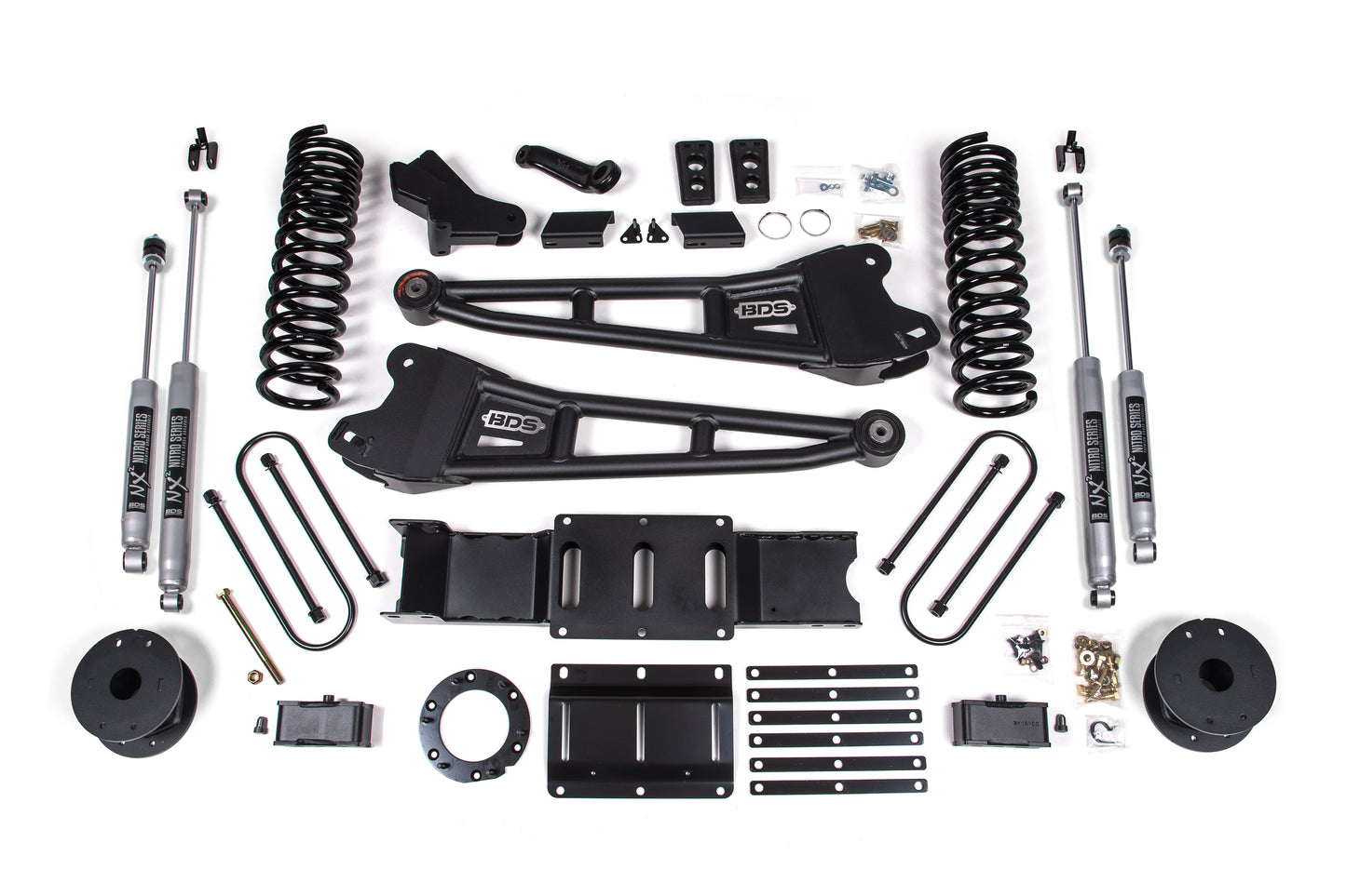 BDS SUSPENSION 4 Inch Lift Kit W/ Radius Arm - Ram 3500 W/ Rear Air Ride (19-24) 4WD - Diesel BDS1718H