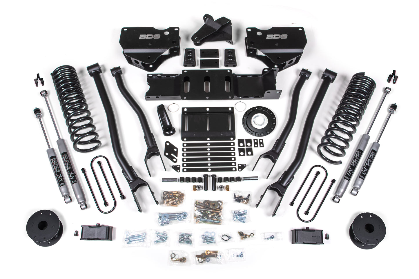 BDS SUSPENSION 4 Inch Lift Kit W/ 4-Link - Ram 3500 W/ Rear Air Ride (19-24) 4WD - Diesel BDS1721H
