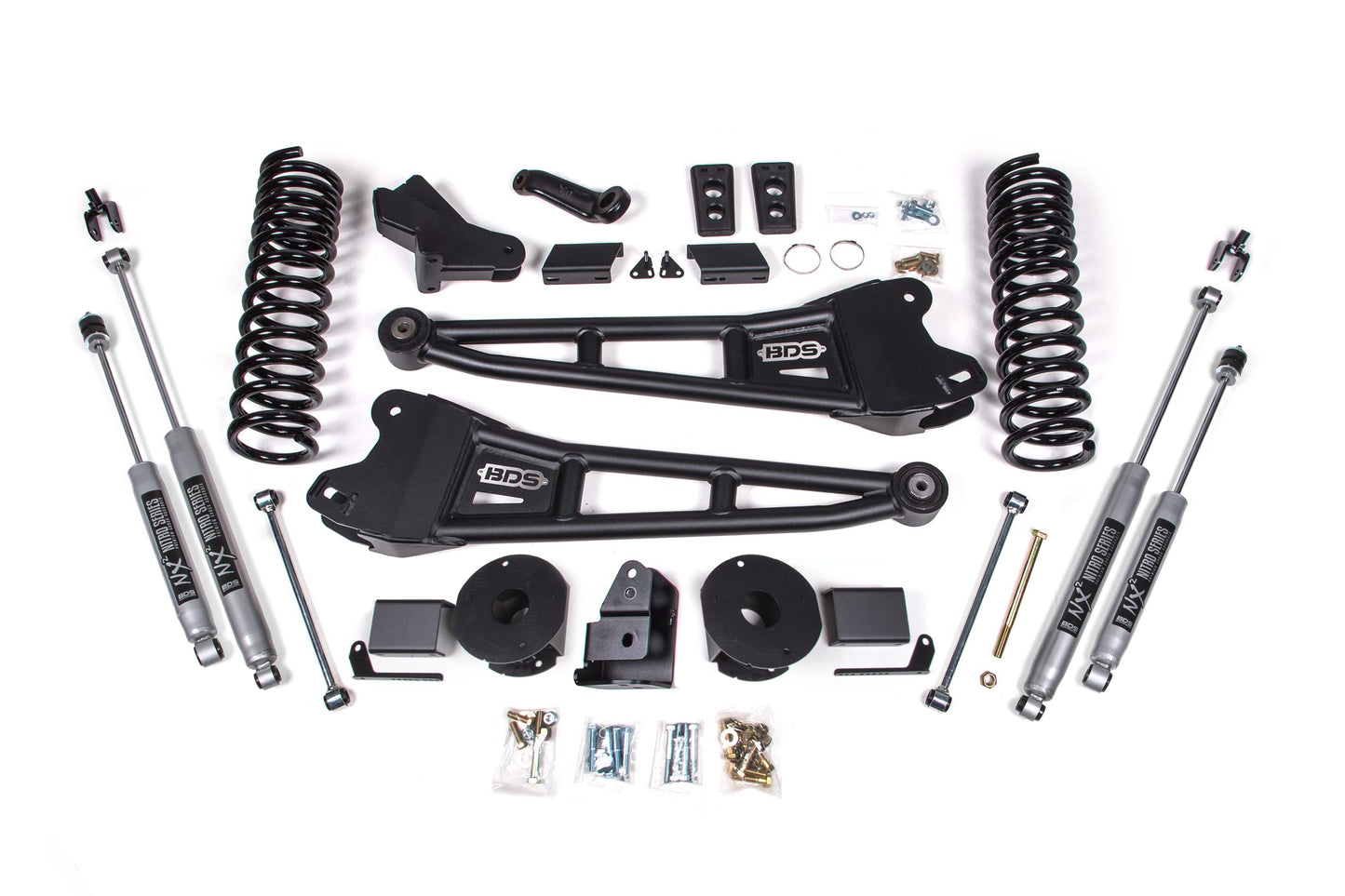 BDS SUSPENSION 4 Inch Lift Kit W/ Radius Arm - Ram 2500 W/ Rear Air Ride (14-18) 4WD - Gas BDS1774H