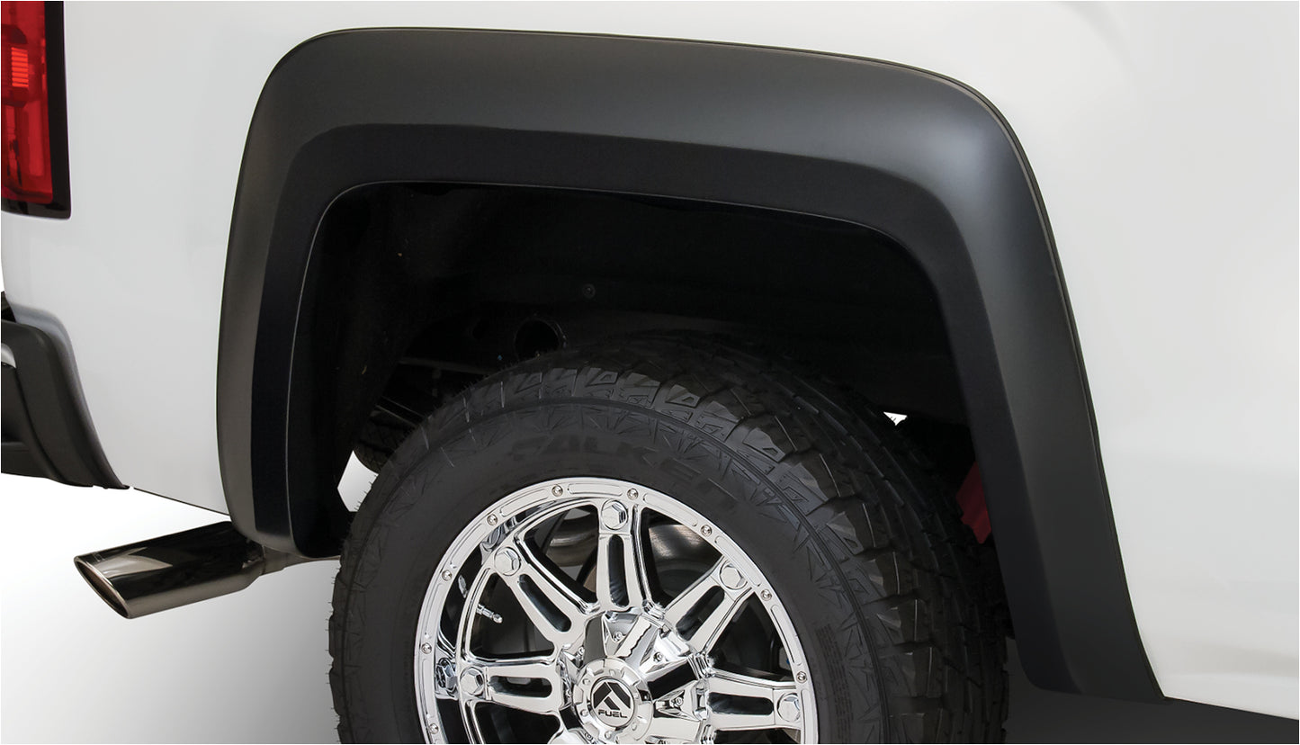 Bushwacker 40146-02 Black Extend-A-Fender Fender Flares Smooth Finish 2-Piece Rear For 2019-2022 GMC Sierra 1500