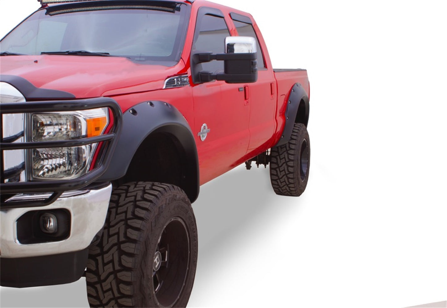 Bushwacker 20101-02 Black Cutout Style Smooth Finish Front Fender Flares For 2011-2016 Ford F-250 To F-450 Super Duty