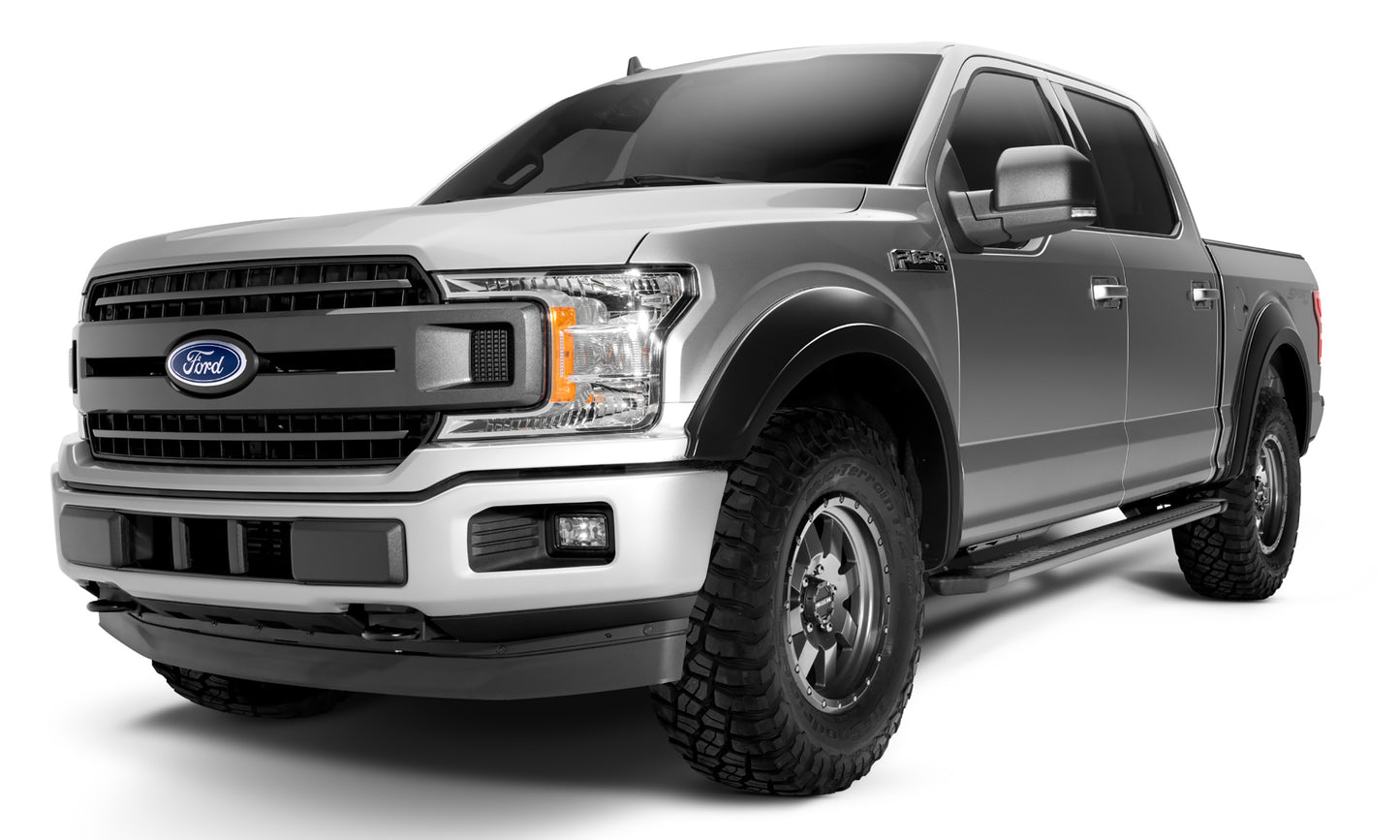 Bushwacker 20947-02 Black Extend-A-Fender Fender Flares Smooth Finish 4-Piece Set For 2018-2020 Ford F-150
