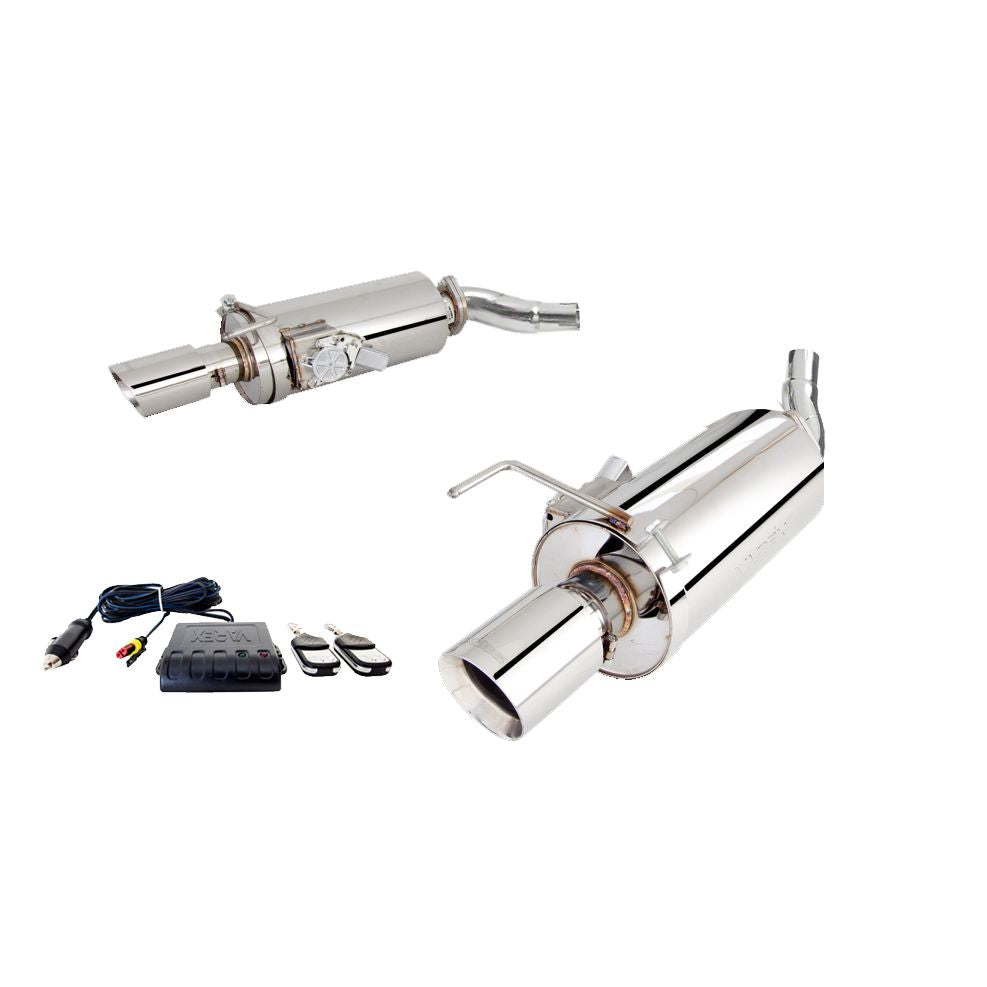XFORCE Ford Mustang GT 2015- Twin 3" Stainless Steel Axle-Back Exhaust System (Round Rear Varex Mufflers); Exhaust System Kit ES-FM15-VMK-ABS