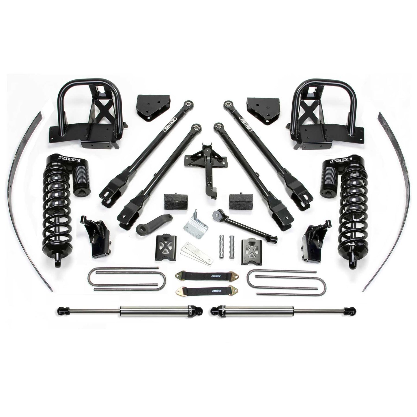 Fabtech 8" 4LINK SYS W/DLSS 4.0 C/O & RR DLSS 08-10 FORD F250 4WD W/O FACTORY OVERLOAD K2036DL
