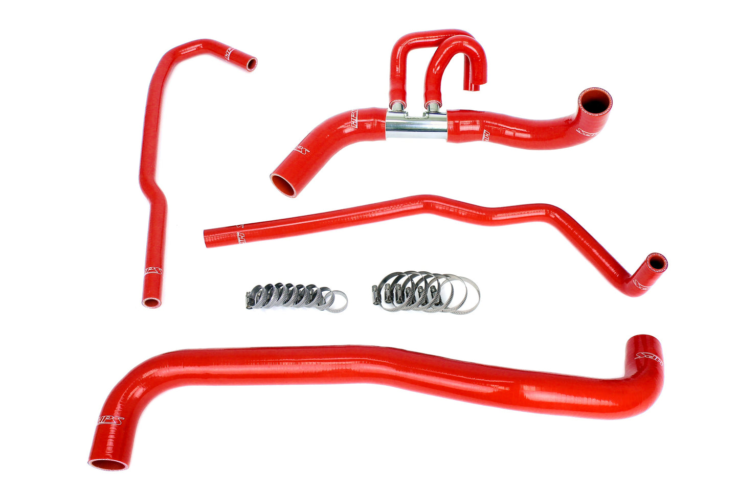 HPS Performance High Temp 3-ply Reinforced Silicone Replaces OEM Rubber Radiator Coolant Hoses 57-2090-RED