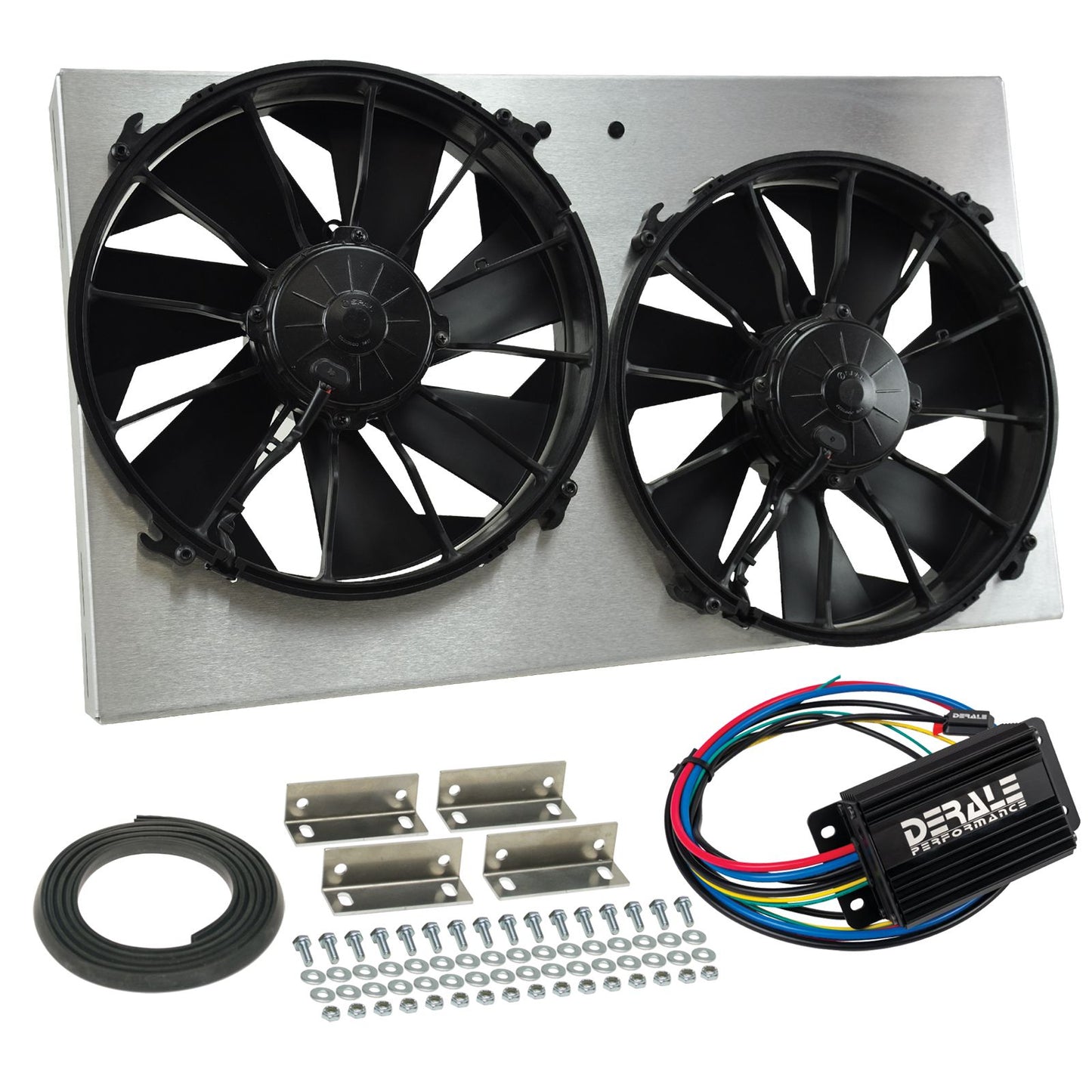 Derale Powerpack - High Output Dual 12" RAD Fan/Alum Shroud Kit w/ PWM Controller 66825