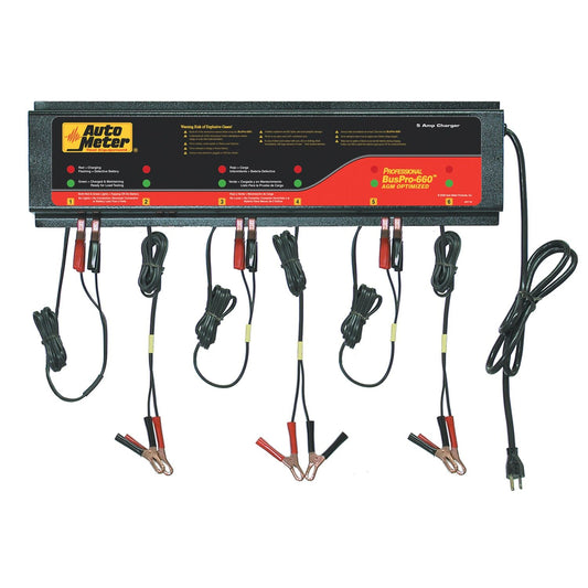 AutoMeter BUSPRO-660; AGM Optimized Smart Battery Charger - 6 Channel 120v 5 amp BUSPRO-660
