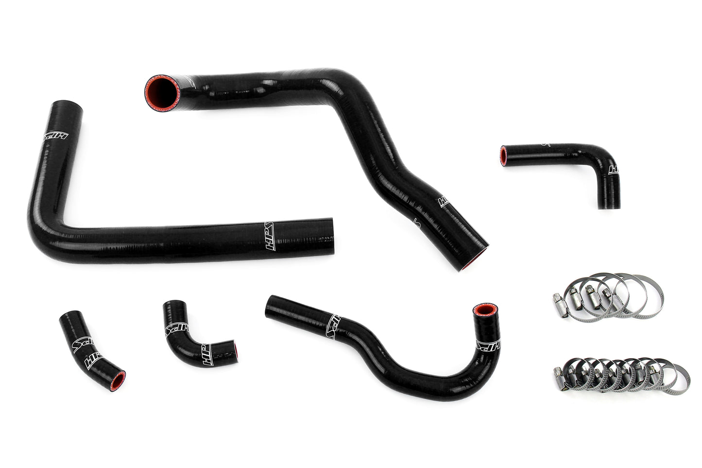 HPS Performance 3-ply Reinforced Silicone Replaces OEM Rubber Radiator And Heater Coolant Hoses 57-2148-BLK