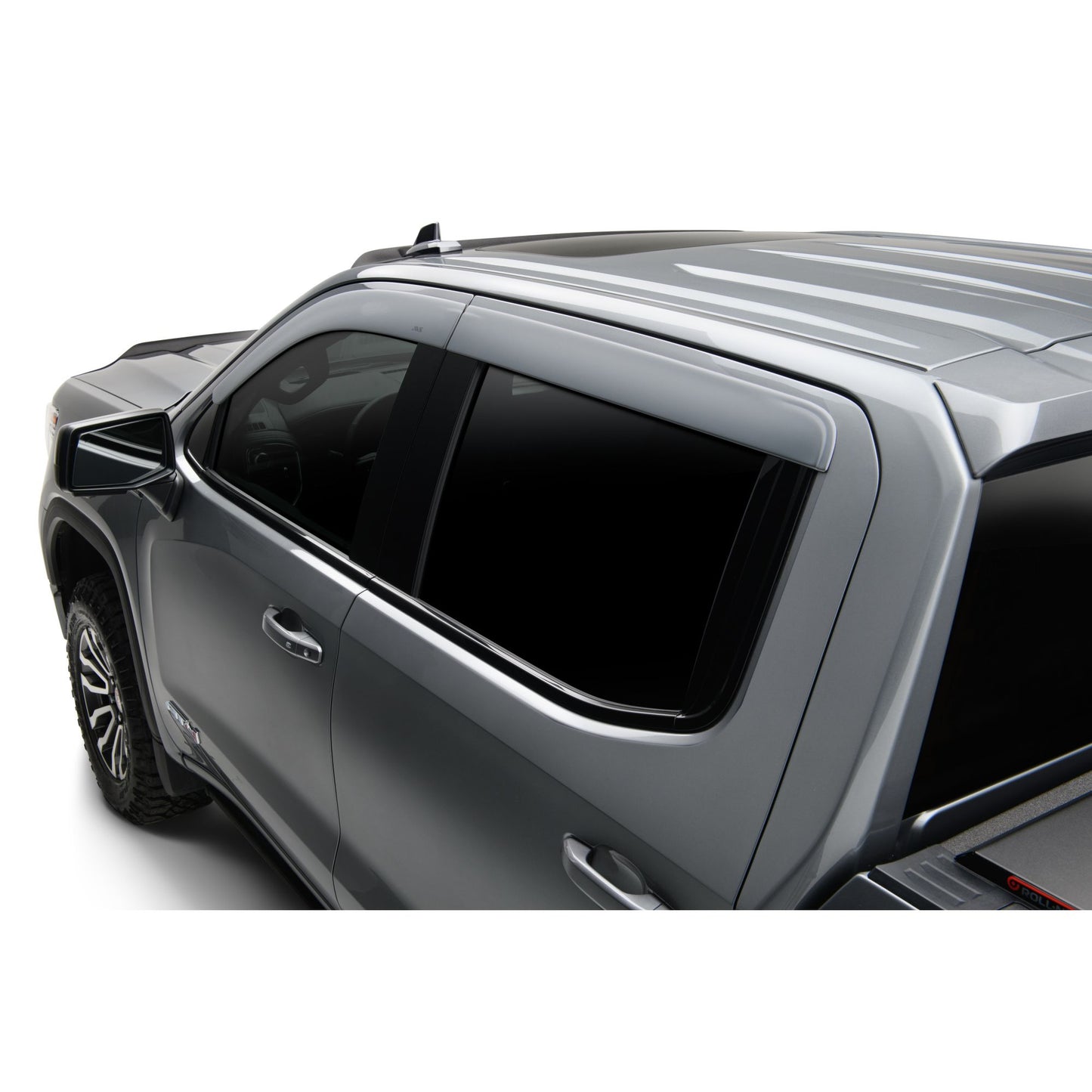 Auto Ventshade 894075-GAN Ventvisor Low Profile Silver Ice Metallic Side Window Deflector 4-pc Set For 2021-2023 Chevrolet Silverado/GMC Sierra 1500 22 Silverado 1500 LTD Crew Cab