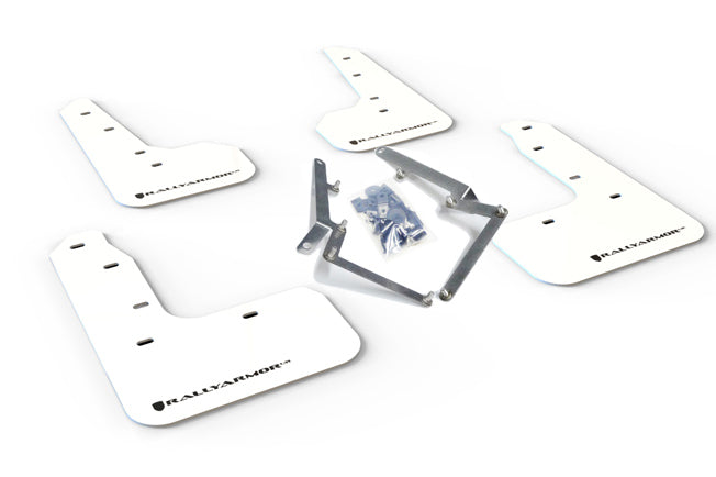 Rally Armor MF51-UR-WH/BLK - 2017-2020 Honda Civic Hatchback - White/Black Logo