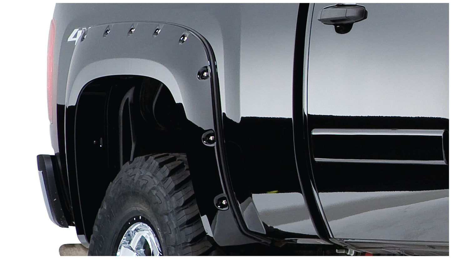 Bushwacker 20014-11 Black Cutout Style Smooth Finish Rear Fender Flares For 1975-1979 Ford F-150; 1973-1979 F-250 F-350 Super Duty; 1978-1979 Bronco; 1973-1979 Ford F-100