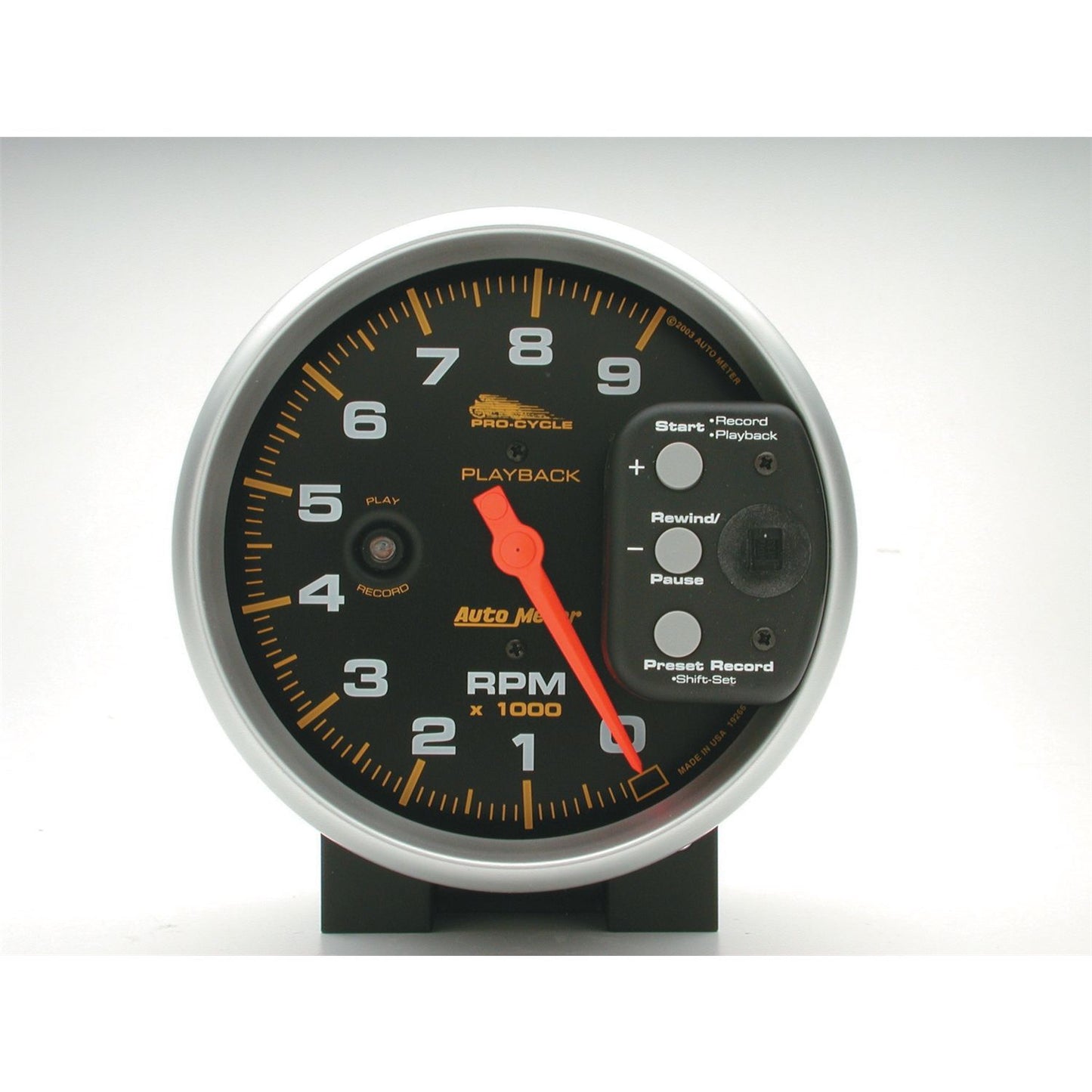 AutoMeter 5 in. TACHOMETER 0-9000 RPM BLACK PRO-CYCLE 19266