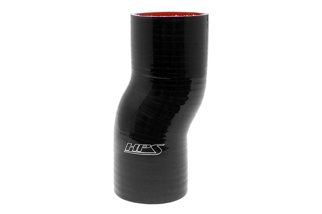HPS Performance Silicone Offset Coupler HoseHigh Temp 4-ply Reinforced3" ID6" LongBlack HTSOC-300-L6-BLK