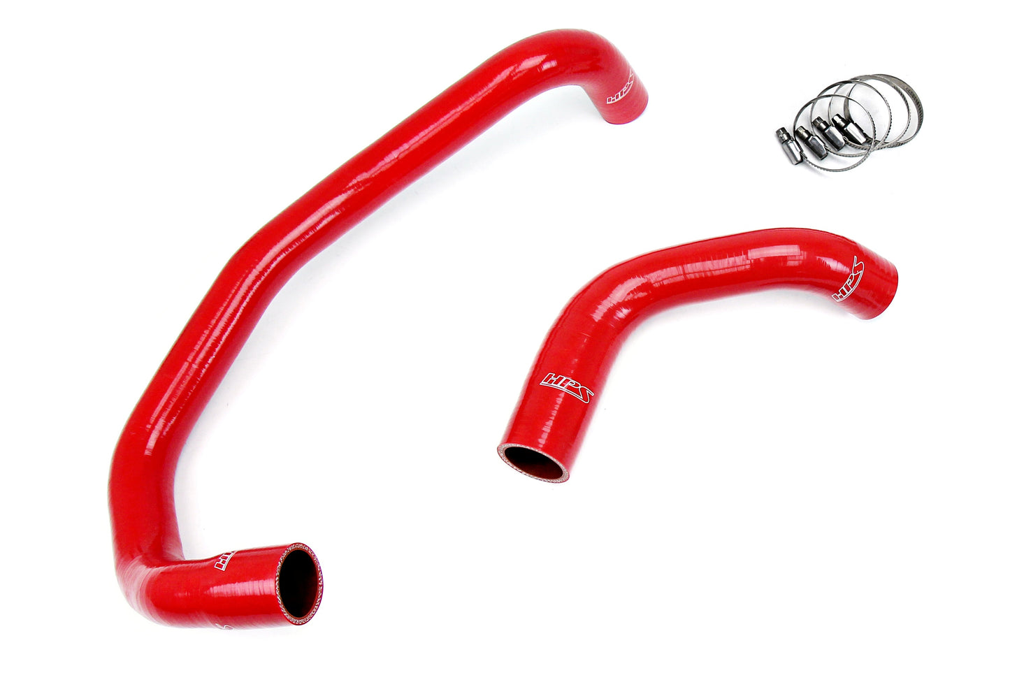 HPS Performance High Temp 3-ply Reinforced Silicone Replaces OEM Rubber Radiator Coolant Hoses 57-1326R-RED