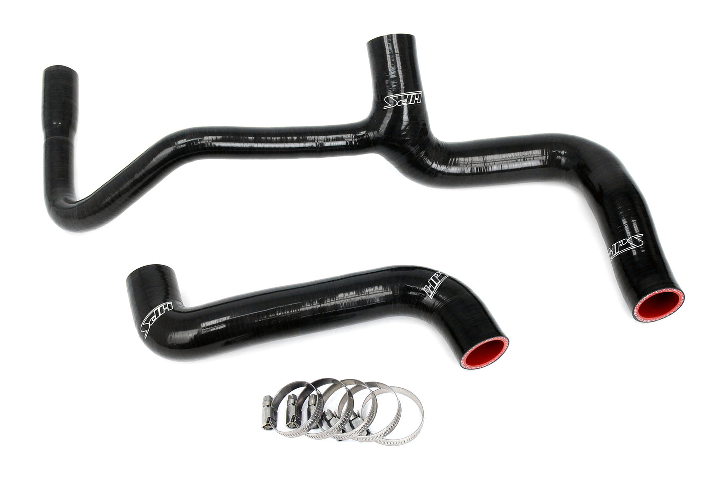 HPS Performance High Temp 3-ply Reinforced Silicone Replaces OEM Rubber Radiator Coolant Hoses 57-2037-BLK