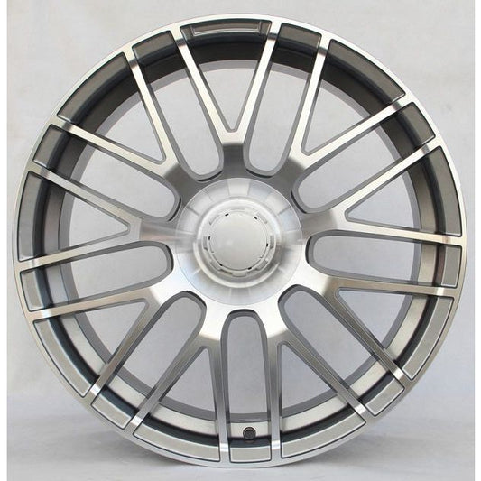 20" X 8.5/9.5" Staggered Aluminum Titanium Machine Face Wheels Set - Dynamic Performance - R505-TM-20x8.5/9.5-5x112-35/38-66.56