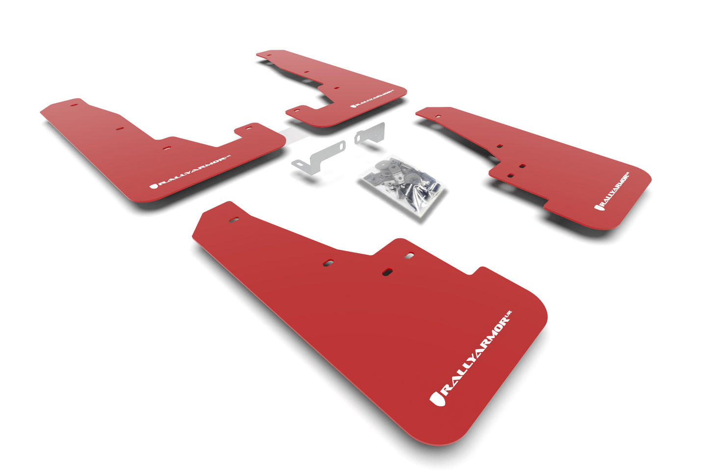 Rally Armor MF55-UR-RD/WH - 2016-22 Dodge Durango GT/RT/SRT/SXT - Red Mud Flap/White Logo