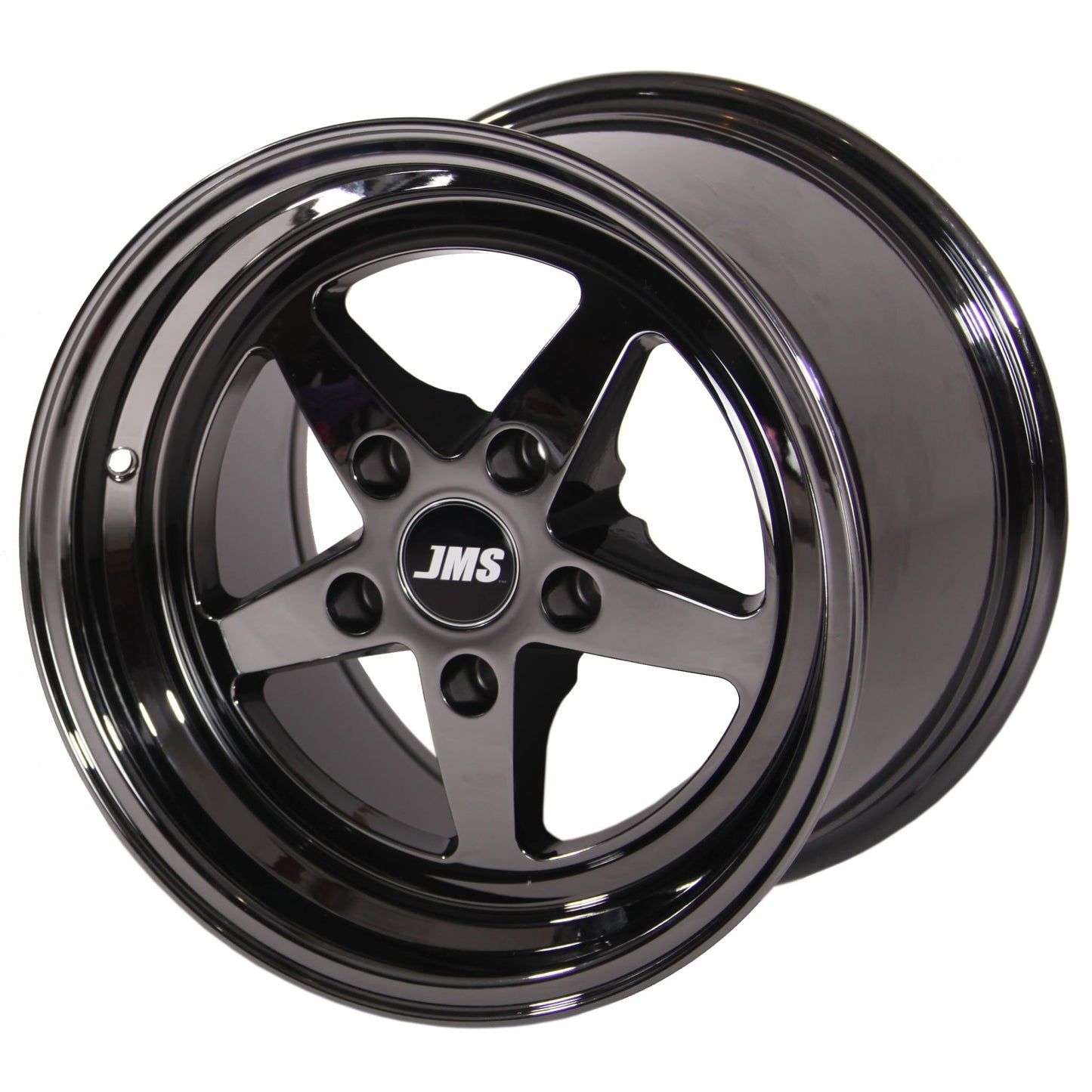 JMS Avenger Series Race Wheels - Black Chrome; 15 inch X 10 inch Rear Wheel w/ Lug Nuts - Fits 2006-2015 Dodge Challenger and Charger with 15inch rear wheel conversion A1510662DX
