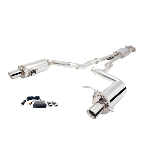 XFORCE Ford Mustang EcoBoost/GT Coupe/Convertible 2015-17 Twin 21/2" Stainless Steel Cat-Back Exhaust System With 3" Round Varex Mufflers; Exhaust System Kit ES-FM17-VMK-CBS