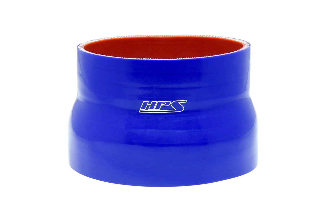 HPS Performance Silicone Reducer Hose High Temp 4-ply Reinforced 4-1/4" - 4-1/2" ID 5" Long Blue HTSR-425-450-L5-BLUE
