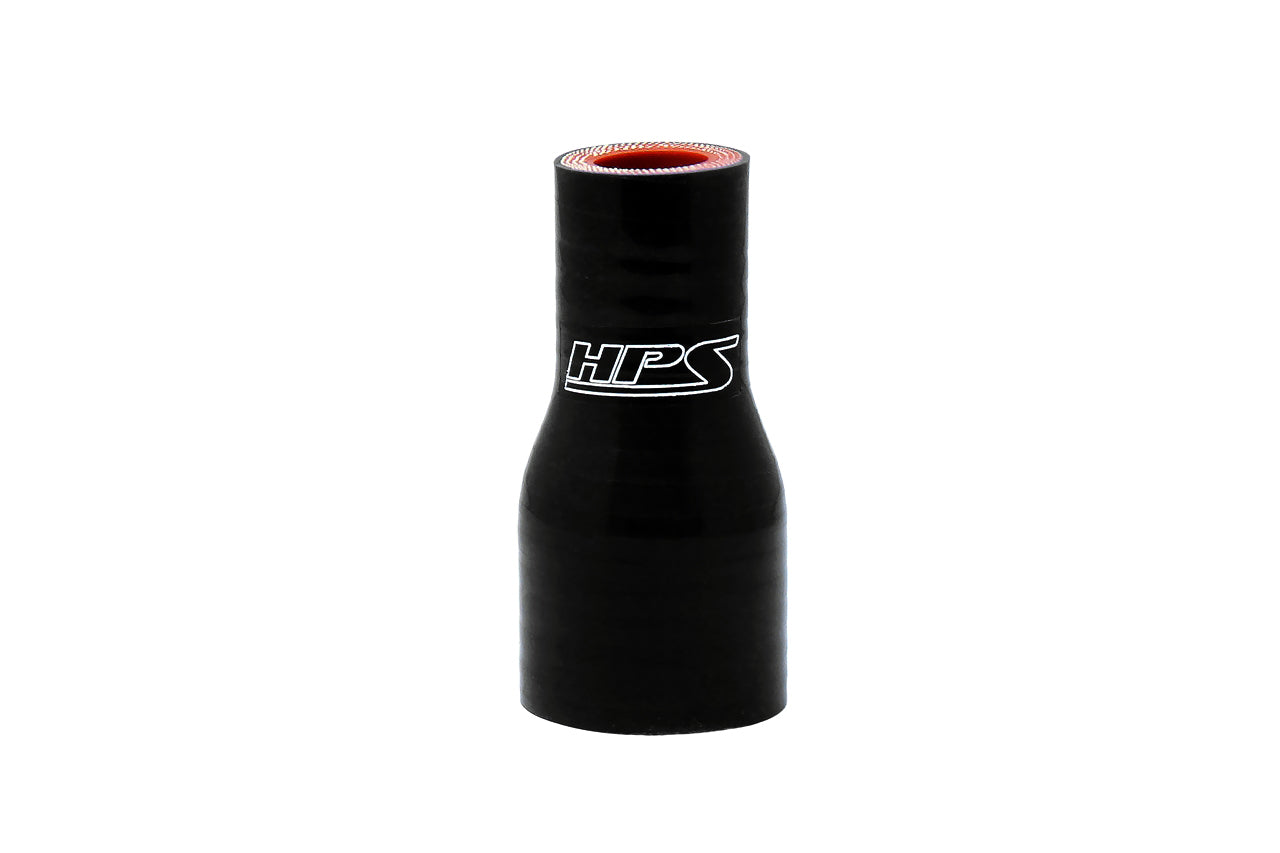HPS Performance Silicone Reducer Hose High Temp 4-ply Reinforced 1" - 1-7/8" ID 3" Long Black HTSR-100-187-BLK