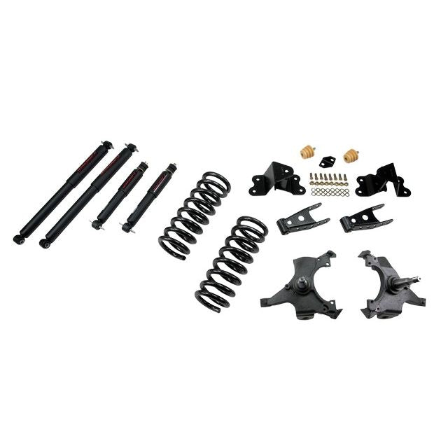 BELLTECH 687ND LOWERING KITS Front And Rear Complete Kit W/ Nitro Drop 2 Shocks 1992-1998 Chevrolet Silverado/Sierra C1500 (Std Cab ext 454 SS) 3 in. F/4 in. R drop W/ Nitro Drop II Shocks