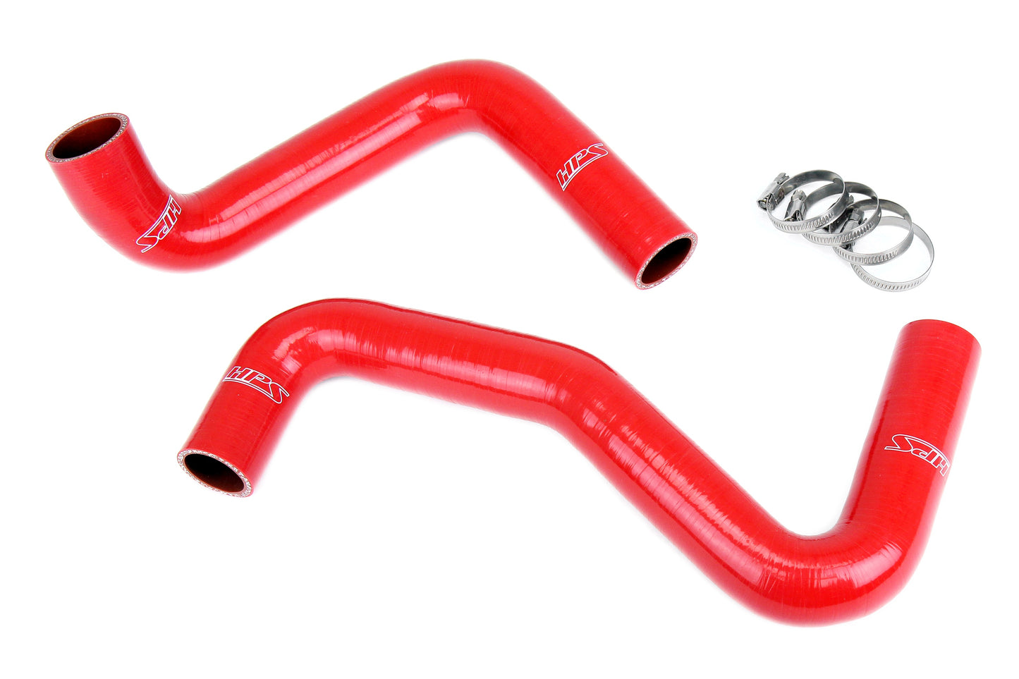 HPS Performance High Temp 3-ply Reinforced Silicone Replaces OEM Rubber Radiator Coolant Hoses 57-1956-RED